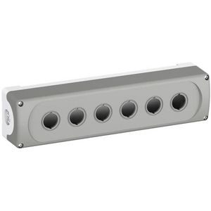 Drukknoppenkast leeg 6-gats plastic IP66 grijs