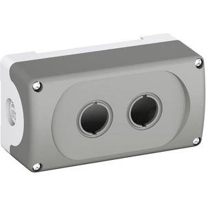 Drukknoppenkast leeg 2-gats plastic IP66 grijs