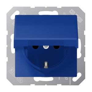 Wandcontactdoos AS-universeel blauw slagvast met R/A