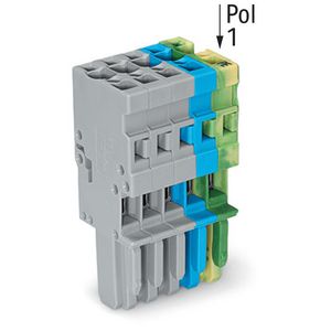 1-draads female steker CAGE CLAMP 4mm² grijs/groen-g VVE=50