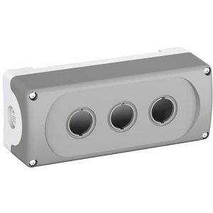 Drukknoppenkast leeg 3-gats plastic IP66 grijs