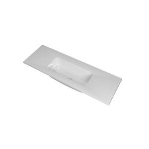 Wastafel polystone midden zonder kraangat 1200x400x15 Glans wit Reflekt INK