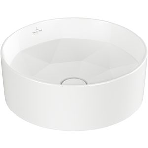 Opzetwastafel Octagon Ø418mm Stone White zonder overloop CeramicPlus