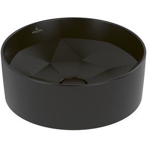 Opzetwastafel Octagon Ø418mm Pure Black zonder overloop CeramicPlus