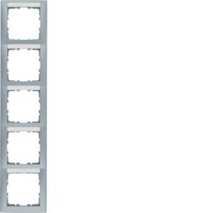 Afdekraam met tekstveld 5-v vert. berker S.1 aluminium mat