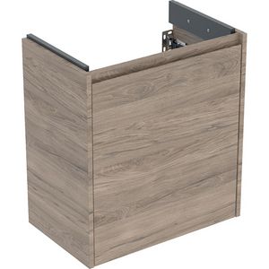 Onderkast voor wastafel 1 deur 55x60.3x33.7cm Breedte wastafel=60cm walnoot hickory / Melamine houtstructuur