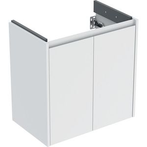 Onderkast voor wastafel met twee deuren: 59.7x60.6x36.7cm Breedte wastafel=65cm wit / gelakt zijdemat