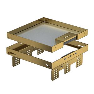 Vierkante cassette snoeruitgang 243x243mm messing 7409234
