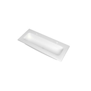Wastafel polystone centraal 2 kraangaten 1000x400x15 Mat wit Reflekt INK