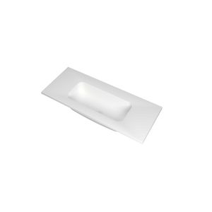 Wastafel polystone midden zonder kraangat 1000x400x15 Mat wit Reflekt INK