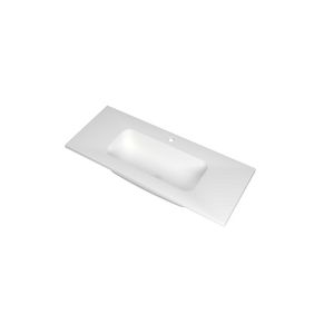 Wastafel polystone midden 1 kraangat 1000x400x15 Mat wit Reflekt INK
