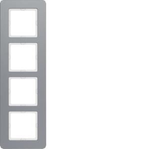 Afdekraam 4-v berker Q.7 aluminium gestraald