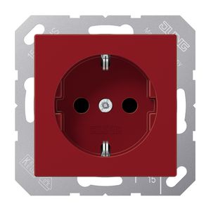 Wandcontactdoos AS-univ. rood slagvast besch.cont.