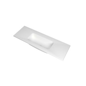 Wastafel polystone midden zonder kraangat 1200x400x15 Mat wit Reflekt INK