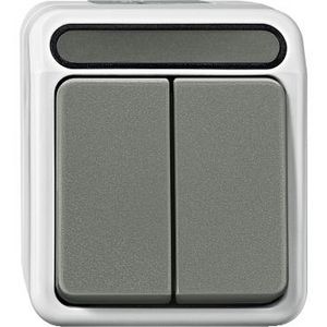 Serieschakelaar Opbouw IP44 Steekklemmen grijs Merten AQUASTAR IP44
