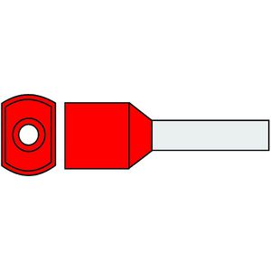 Zak a 100st. adereindhuls dubbel geisoleerd 10mm² Rood 14mm DIN