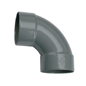 Wadal PVC lijm bocht 88° 125mm grijs mof/mof