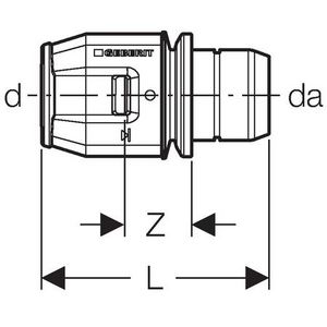 Verdeler aansluiting messing d25 PUSHFIT