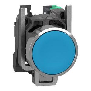 Drukknop Harmony XB4 metaal Vlak blauw 22mm veerretour ongem