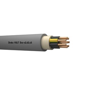 Haspel a 500m. installatiekabel VULT YMvK Dca 0,6/1kV gy# 8G1,5mm² (geel/groen - zwart met witte nummering)