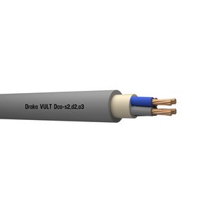 Haspel a 500m. installatiekabel VULT YMvK Dca 0,6/1kV gy# 4x10mm² s (blauw - bruin - zwart - grijs)