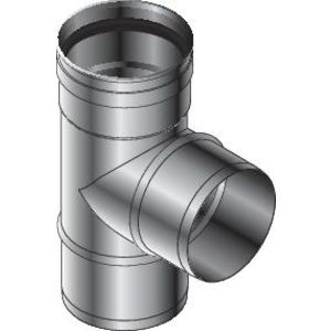 T-stuk enkelwandig RVS SPG 90° 100mm Roccheggiani VVE=4