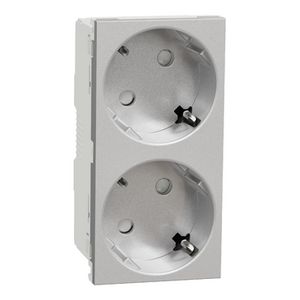 WCD Tweevoudig Randaarde 16A 250V IP21 Aluminium Unica