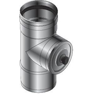 Inspectie T-stuk + deksel enkelwandig RVS SPG 100mm Roccheggiani VVE=4