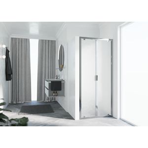 Draaideur 2-del. LUNES B 1020-1080x1950mm glas niva profiel chroom