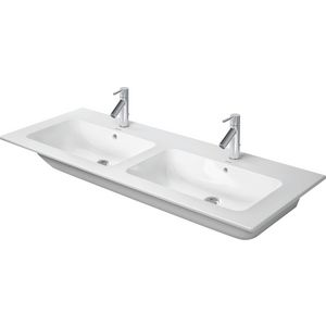 Dubbele wastafel wit hoogglans 1300mm ME by Starck