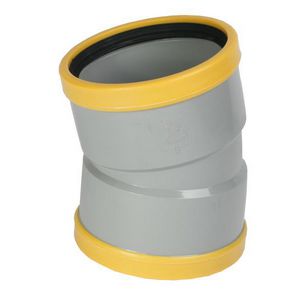 Wafix PVC manchet bocht 15° 125mm SN8 grijs mof/mof