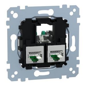 Sokkel RJ45 2-voudig CAT6A STP Actassi Merten