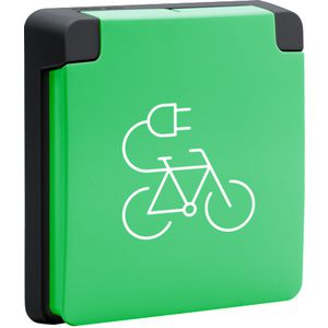 Spuitwaterdicht fietsoplaadpunt 16A/250Vac insteek zwart