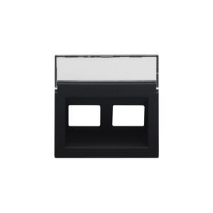 Centraalplaat data 2x RJ schuine uitgang black coated