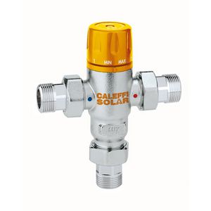 Solar thermos. mengventiel met keerkleppen 3/4" 30-65°C.