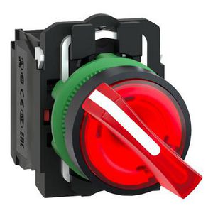 red flush illum pushbutton with integRALLED 120VAC cp grey