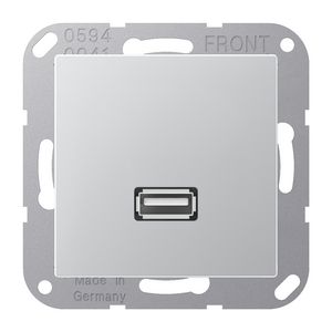 Afdekking A500 aluminium voor 1xUSB