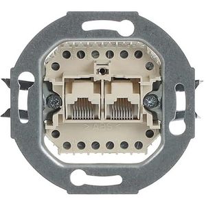 Datacontactdoos 2x modular jack RJ45 RJ11/12 cat3 (0215)
