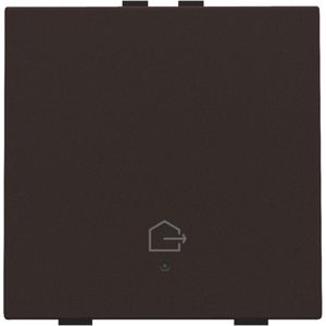 Enkelv. drukknop led symbool "woning verlaten" dark brown