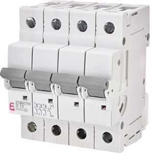 Installatieautomaat ETIMAT P10 D-karakteristiek 13A 4 mod. 3-polig + Nul 10kA 1901449