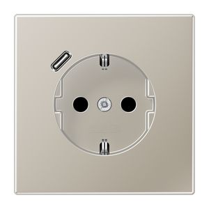 Wandcontactdoos m.lader edel.gelakt v.USB type C