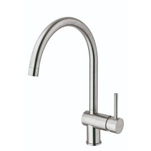 Keukenkraan LIGHT 1-hendel m.hoge draaib. uitloop RVS-look