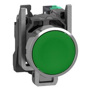 Drukknop Harmony XB4 metaal Vlak groen 22mm veerretour ongem