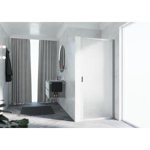 Draaideur LUNES G 600-660x1950mm glas niva profiel zilver mat