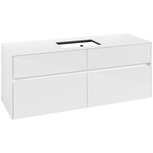 Wastafelonderkast Collaro 1400x548x500mm Glossy White C11600DH