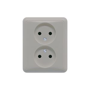 Wandcontactdoos grijs 2-voudig CD500
