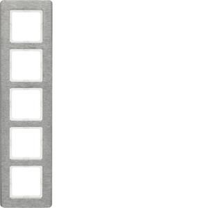 Afdekraam 5-v berker Q.7 edelstaal geborsteld vert.