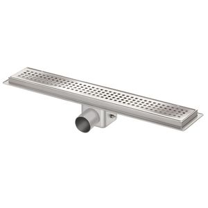 3e-generatie douchegoot rvs 700x100mm ZU. 50mm standaard rvs rooster waterslot 50mm