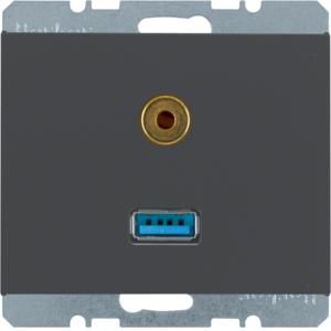 USB/audio 35mm mini-Jack wcd berker K.1/K.5 antraciet