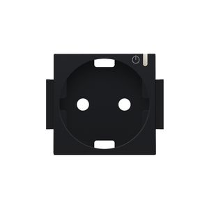 Afwerkingsset geconn. schakelbaar stopcontact+knop black